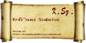 Krénusz Szabolcs névjegykártya