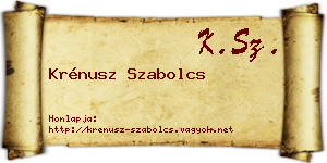 Krénusz Szabolcs névjegykártya