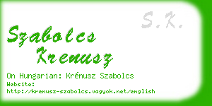 szabolcs krenusz business card