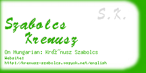 szabolcs krenusz business card